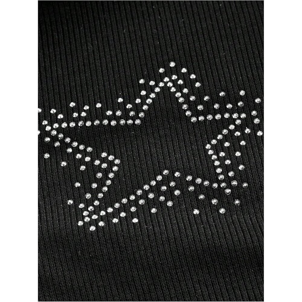 Women's Asymmetrical Strapless Star Ruched Tube Top Casual Punk Rock - Picture 4 of 5